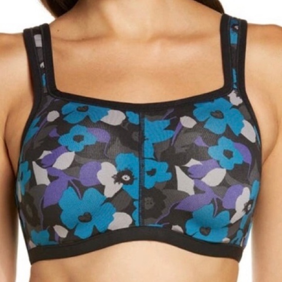 Natori Blue and Purple Floral Bra - Picture 1 of 6